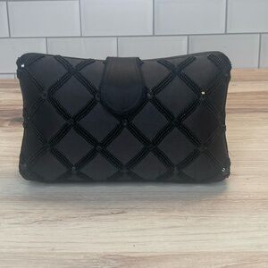 Elegant Black Beaded Clutch
